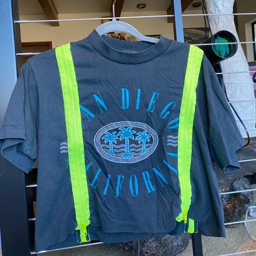 LF San Diego zip t shirt in navy blue